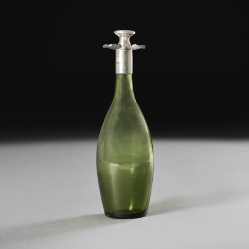 A Green Glass Spirit Decanter by James Deakin & Son
