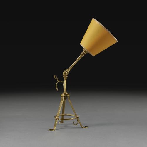 A Benson Brass Tripod Lamp
