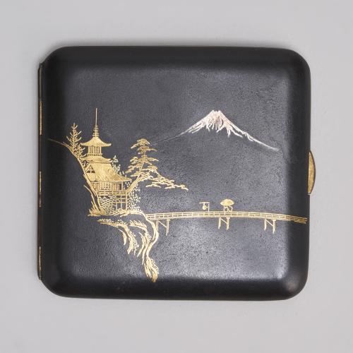 Japanese late-Meiji-era / early 20th Century Iron card case