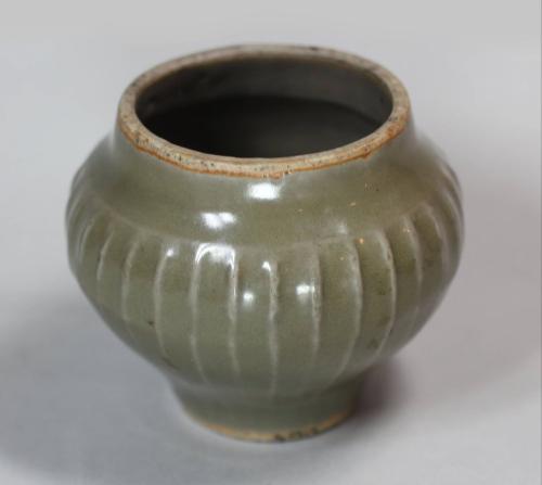 Small ribbed celadon jar, Yuan