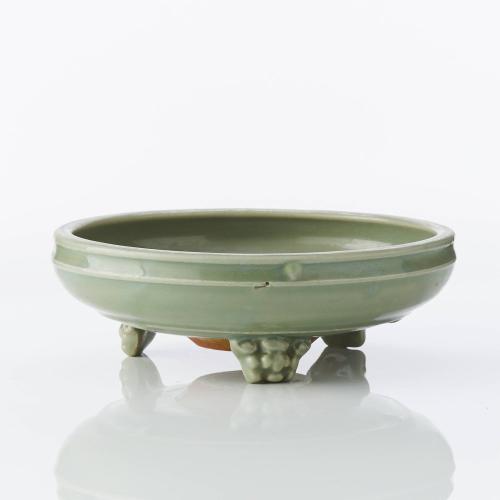 A well-potted small ‘Longquan’ celadon tripod censer, Ming