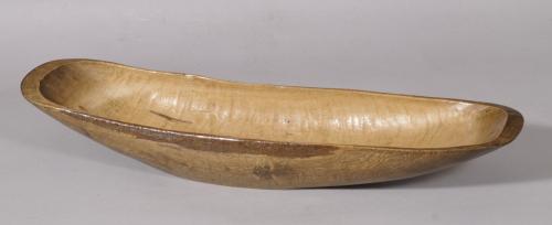 S/6021 Antique Treen Late 19th Century Swedish Boat Shaped Salting Trough