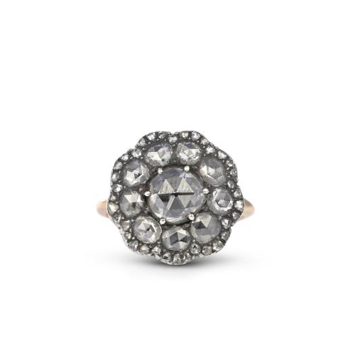 Georgian Rose Cut Diamond Button Ring
