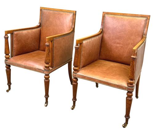 Pair Of Regency Library Bergere Chairs