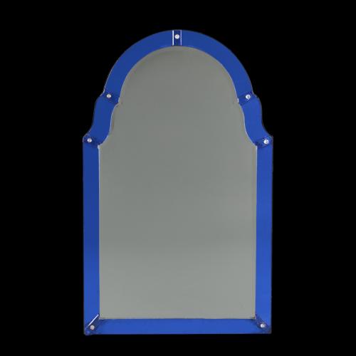 Art Deco Blue Glass Mirror