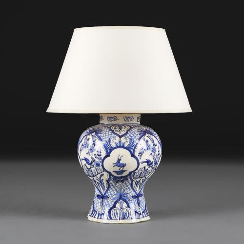 Blue and White Delft Vase as a Lamp