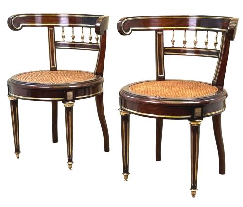 Pair Of 19th Century French Mahogany Salon Chairs