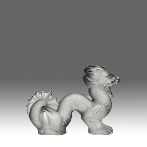  20th Century Crystal Glass Sculpture entitled "Oriental Dragon" by Marc Lalique