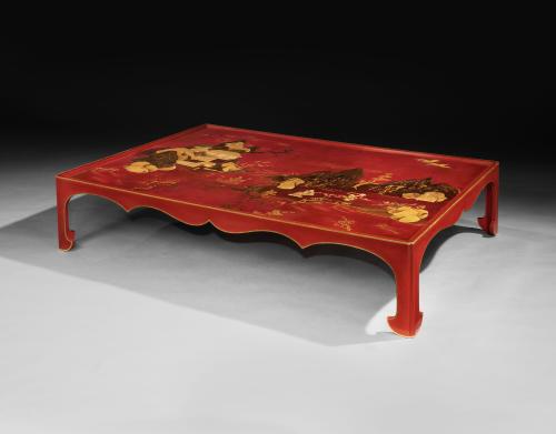 Large Red Lacquer Low Table