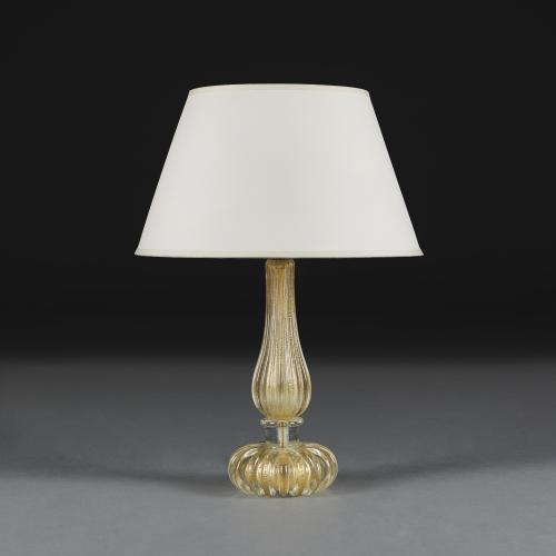 A Gold Murano Glass Lamp by Seguso