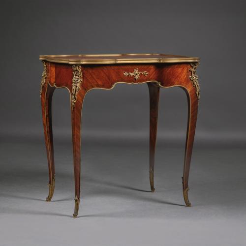 A Louis Xv Style Marquetry Inlaid Occasional Table, Attributed to Emmanuel Zwiener
