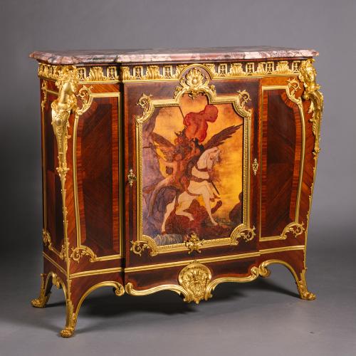 Louis XV Style Gilt-Bronze and Vernis Martin Mounted Side Cabinet