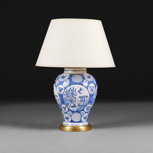 A 19th Century Blue and White Delft Lamp