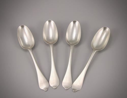 Set of 4 George I Dognose Tablespoons by Samuel Hitchcock