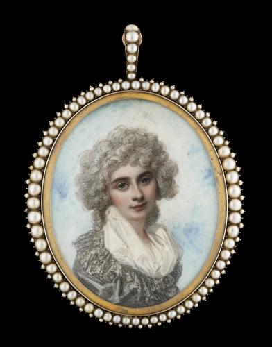 Portrait miniature of Lady Elizabeth Foster, later Duchess of Devonshire, 1790, Richard Cosway RA (1742-1821)