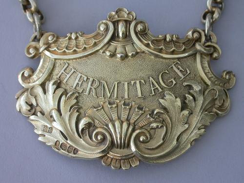 Regency Silver Gilt Wine Label for HERMITAGE by Phillip Rundell