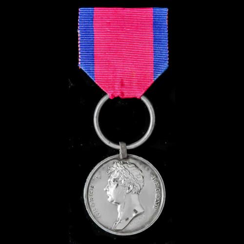 Waterloo Medal 1815, fitted with steel clip and ring suspension, awarded to Private later Corporal John Bales, 23rd Regiment of Light Dragoons