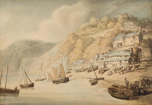 Thomas Rowlandson, Clovelly, Devon, watercolour