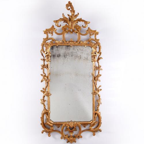 A Chippendale period giltwood mirror