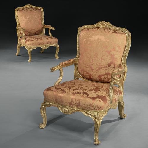 The Knowsley Hall Giltwood Armchairs