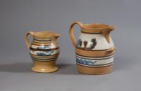 Mochaware pottery jugs