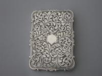 Victorian Silver "Castle-Top" Card Case Gothic Spa Scarborough