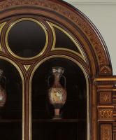 Very Large Inlaid Cabinet Designed by Owen Jones for Alfred Morrison Detail of glazed top