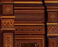 Very Large Inlaid Cabinet Designed by Owen Jones for Alfred Morrison Detail of inlay
