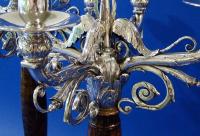An Important Pair of Danish .830 Silver & Wood Candelabras, Made by Evald Nielsen, Copenhagen 1927