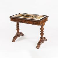 Georgian Library Table with Specimen Marble Top in the manner of Gillows