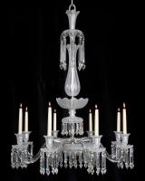 A Fine Quality Mid-Victorian Eight-Light Frosted-Glass Antique Chandelier, English Circa 1870