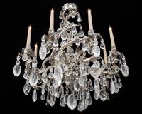 A Highly Important Rock Crystal Chandelier in Louis XV Manner, French Circa 1880