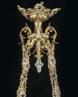 An Uunusual Gilt Bronzed and Cut-Glass Victorian Twelve Light Chandelier, English Circa 1850