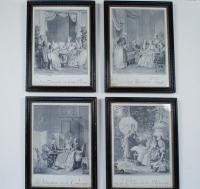 Set of 4 French interior prints