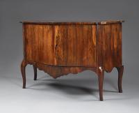 Serpentine Fronted Rosewood Side Cabinet Commode 