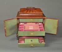 Regency leather covered Sewing Box