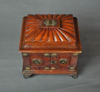 Regency leather covered Sewing Box