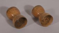 S/1965 Antique Treen 19th Century Pair of Sycamore Egg Cups