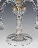 A Rare Pair of George II English Cut-Glass Candelabra, English Circa 1760
