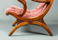 Pair of X-frame mahogany chairs