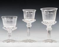 An Exceptional Suite of Cut and Engraved Wine Glasses by John Blades