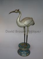 Large Chinese cloisonné figure of a crane