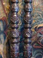 Tudor Carved Oak Columns, English, Dated 1565