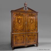 A Dutch Neoclassical Mahogany Armoire With Floral Marquetry Inlay © Adrian Alan Ltd, Fine Arts and Antiques