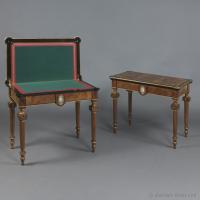 A Pair of Card Tables With Sèvres-Style Porcelain Plaques