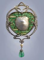 Emile Olive Art Nouveau Fonseque & Olive Pendant/Brooch | BADA