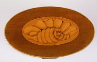 Sheraton oval inlaid mahogany tea caddy