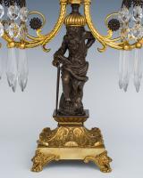 An Important Pair of Regency Period Gilt Lacquered and Bronzed Twin Branch Candelabra, English Circa 1815