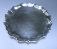 George II Sterling Antique Silver Salver made by Griffith Edwards in 1735