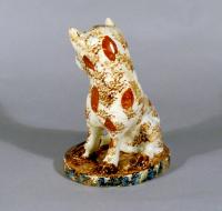 Staffordshire Pottery Creamware Cat, Late 18th Century.